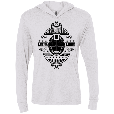 T-Shirts Heather White / X-Small Lucha Mechanical Man Triblend Long Sleeve Hoodie Tee