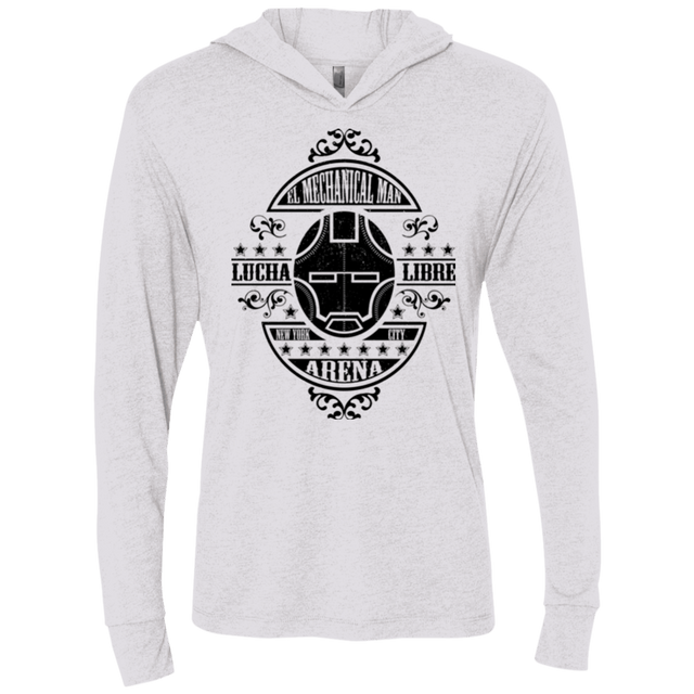 T-Shirts Heather White / X-Small Lucha Mechanical Man Triblend Long Sleeve Hoodie Tee