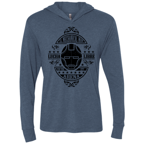 T-Shirts Indigo / X-Small Lucha Mechanical Man Triblend Long Sleeve Hoodie Tee