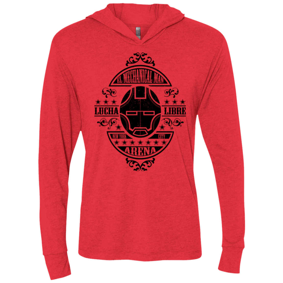 T-Shirts Vintage Red / X-Small Lucha Mechanical Man Triblend Long Sleeve Hoodie Tee