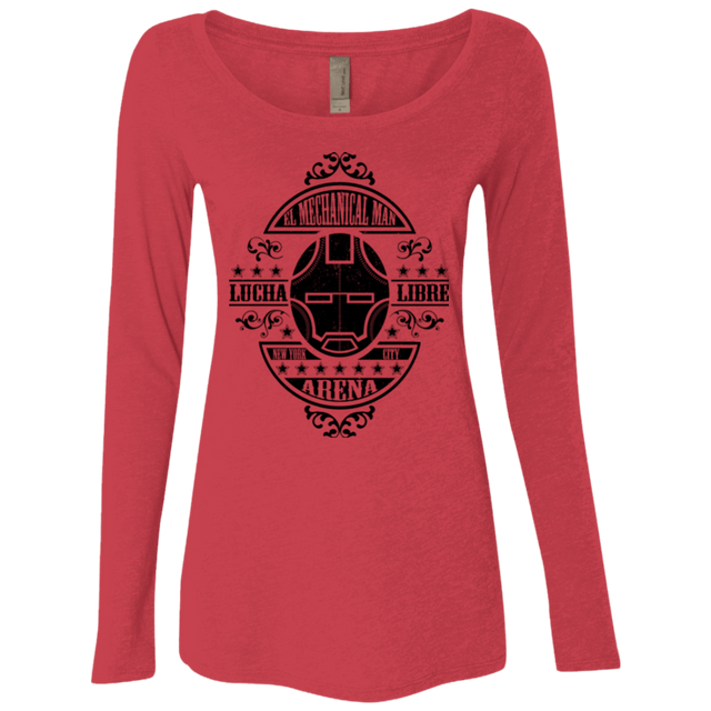 T-Shirts Vintage Red / Small Lucha Mechanical Man Women's Triblend Long Sleeve Shirt
