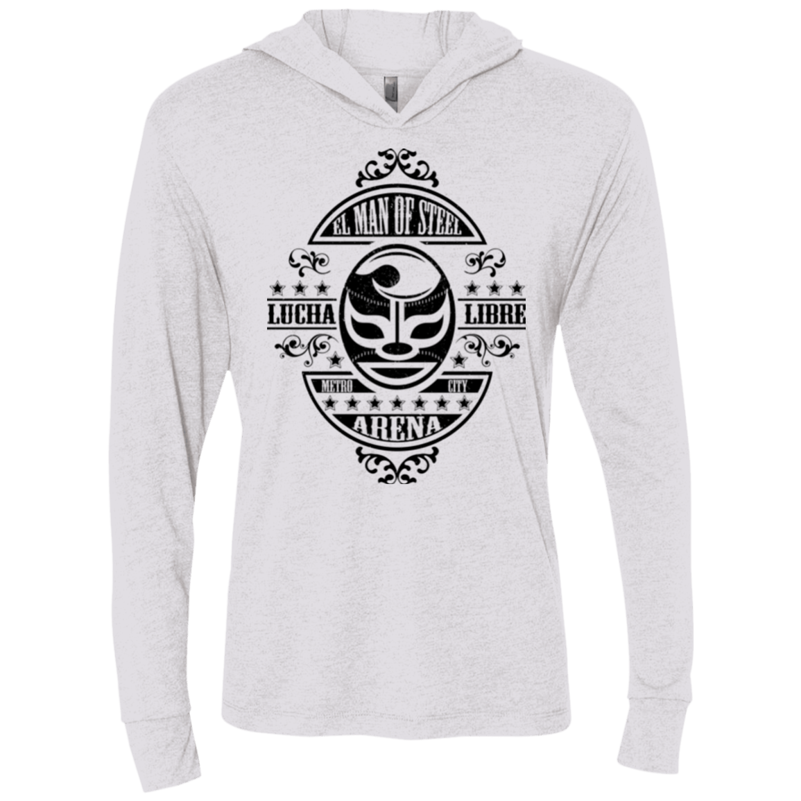 T-Shirts Heather White / X-Small luchamanofsteel Triblend Long Sleeve Hoodie Tee