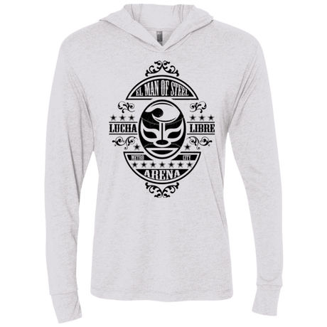 T-Shirts Heather White / X-Small luchamanofsteel Triblend Long Sleeve Hoodie Tee