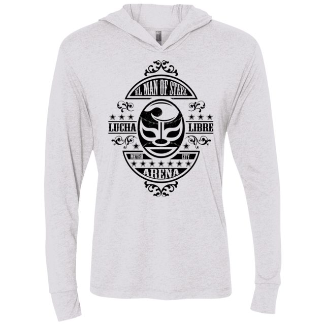T-Shirts Heather White / X-Small luchamanofsteel Triblend Long Sleeve Hoodie Tee