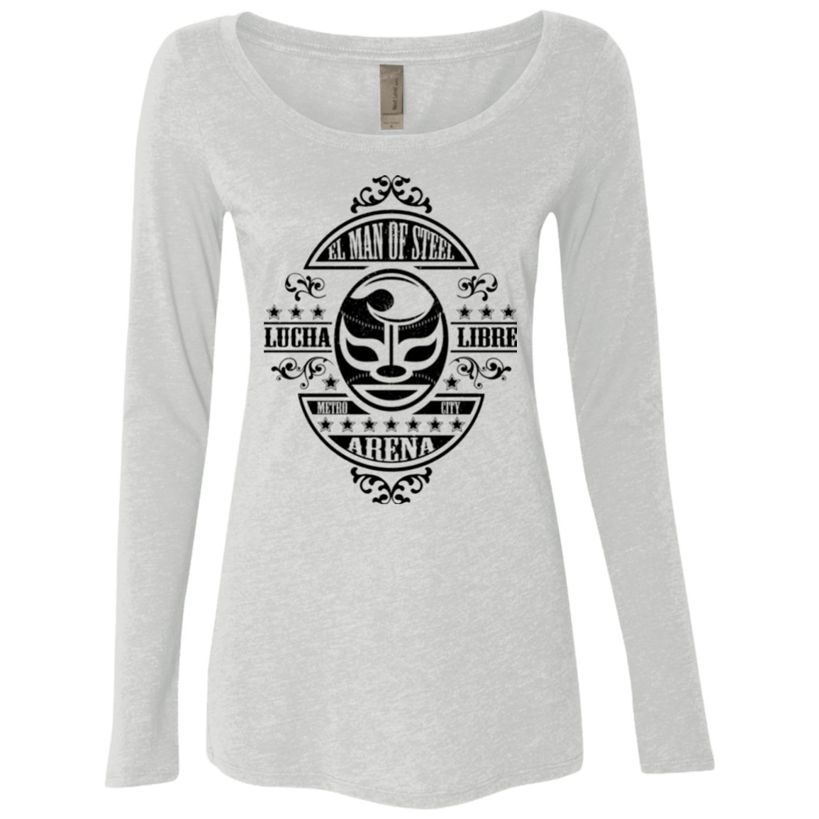 T-Shirts Heather White / Small luchamanofsteel Women's Triblend Long Sleeve Shirt