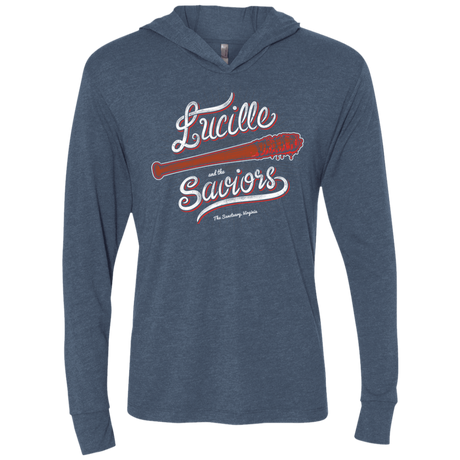 T-Shirts Indigo / X-Small Lucille and the Saviors Triblend Long Sleeve Hoodie Tee