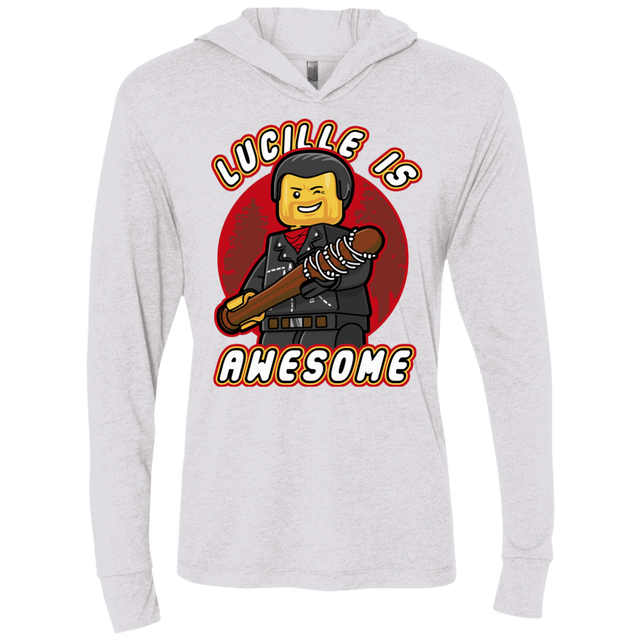 T-Shirts Heather White / X-Small Lucille is Awesome Triblend Long Sleeve Hoodie Tee