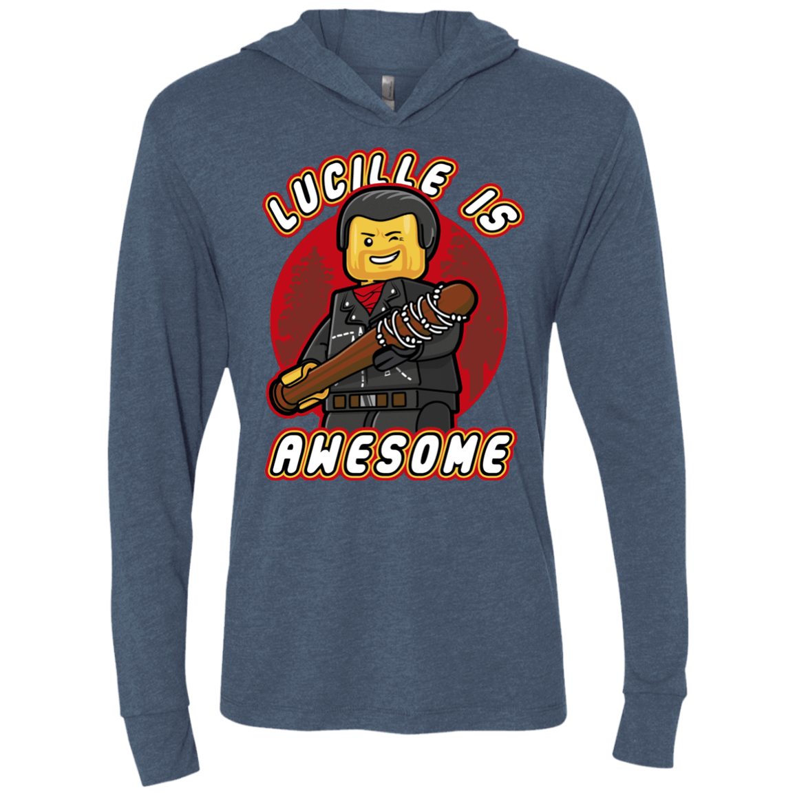 T-Shirts Indigo / X-Small Lucille is Awesome Triblend Long Sleeve Hoodie Tee