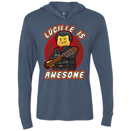 T-Shirts Indigo / X-Small Lucille is Awesome Triblend Long Sleeve Hoodie Tee