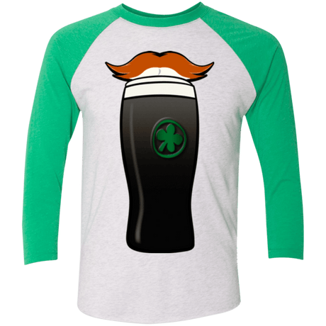 T-Shirts Heather White/Envy / X-Small Luck of The Irish Men's Triblend 3/4 Sleeve