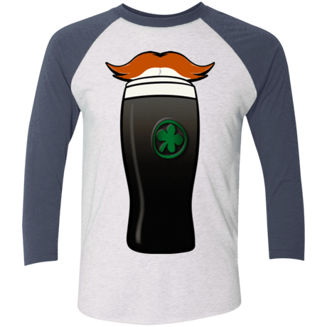 T-Shirts Heather White/Indigo / X-Small Luck of The Irish Men's Triblend 3/4 Sleeve