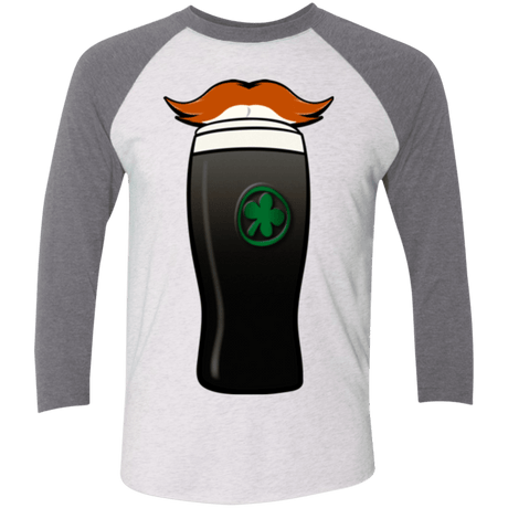 T-Shirts Heather White/Premium Heather / X-Small Luck of The Irish Men's Triblend 3/4 Sleeve