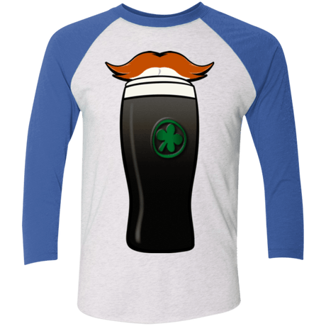 T-Shirts Heather White/Vintage Royal / X-Small Luck of The Irish Men's Triblend 3/4 Sleeve