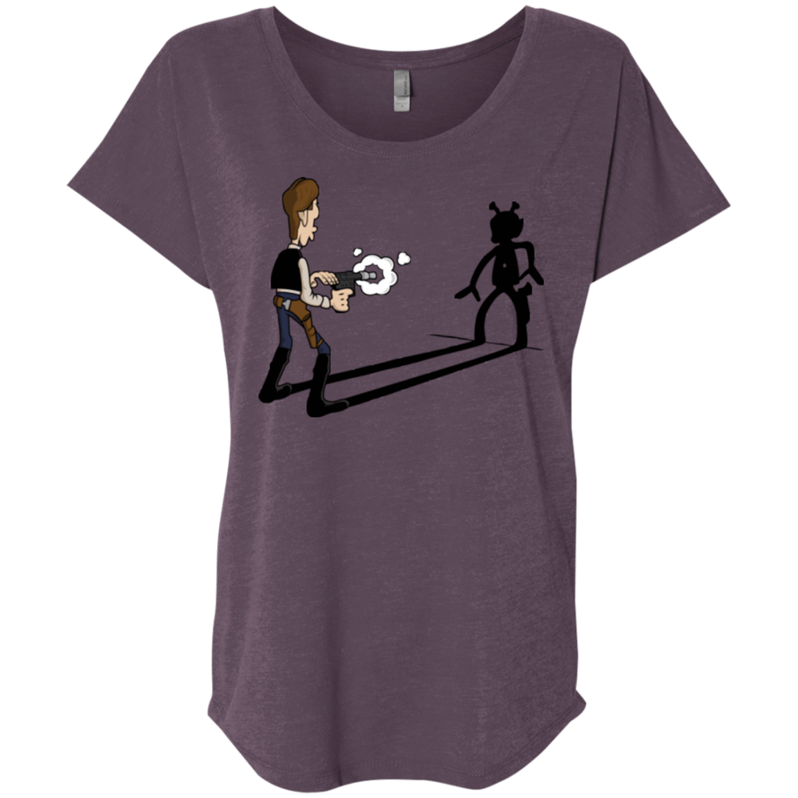 T-Shirts Vintage Purple / X-Small Lucky Han Triblend Dolman Sleeve