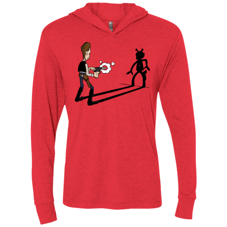 T-Shirts Vintage Red / X-Small Lucky Han Triblend Long Sleeve Hoodie Tee