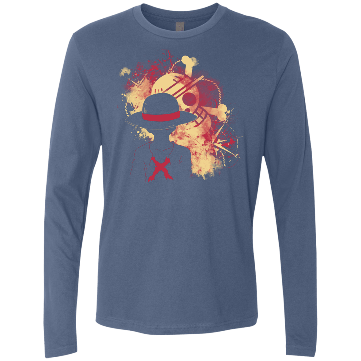 T-Shirts Indigo / S Luffy 2018 Men's Premium Long Sleeve