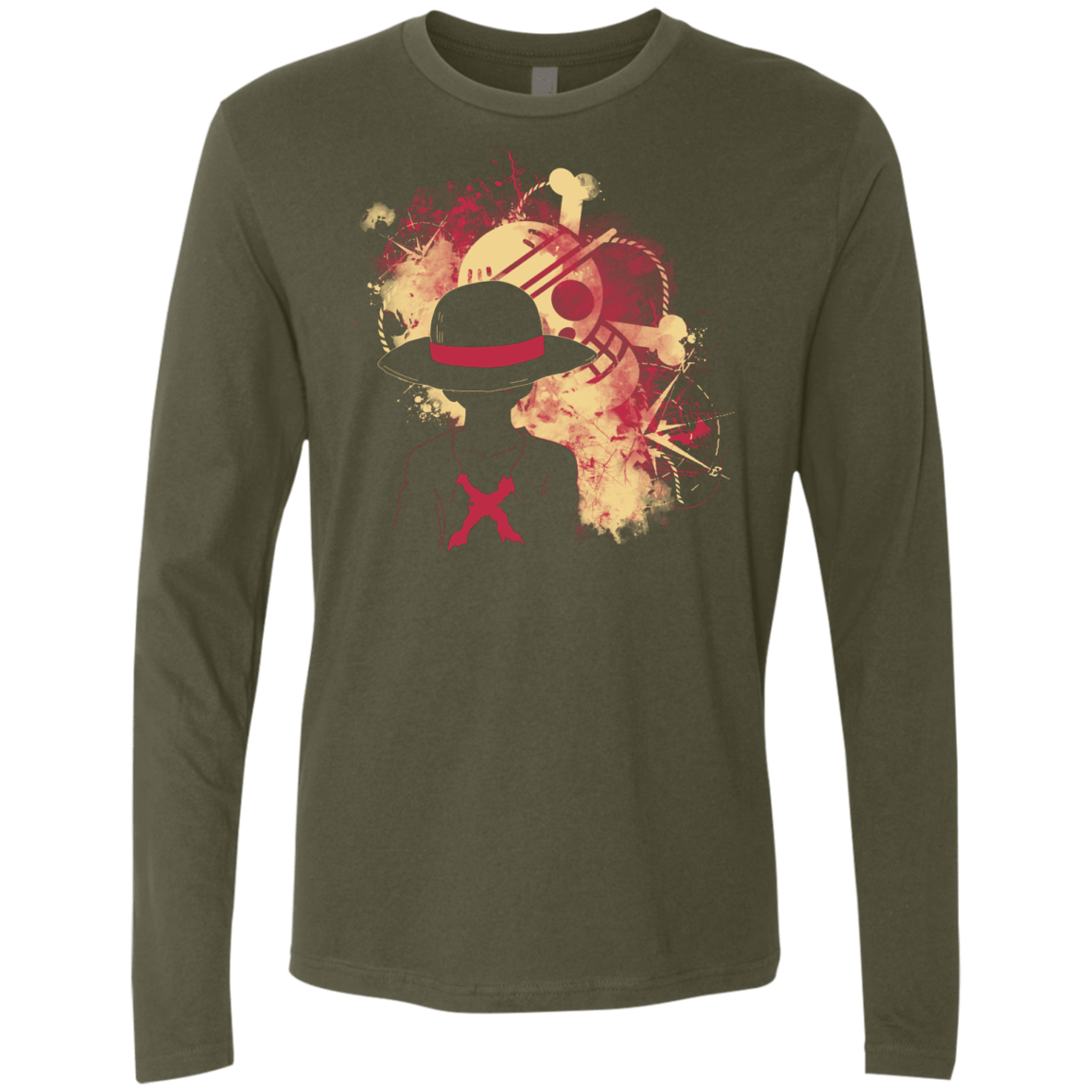 T-Shirts Military Green / S Luffy 2018 Men's Premium Long Sleeve
