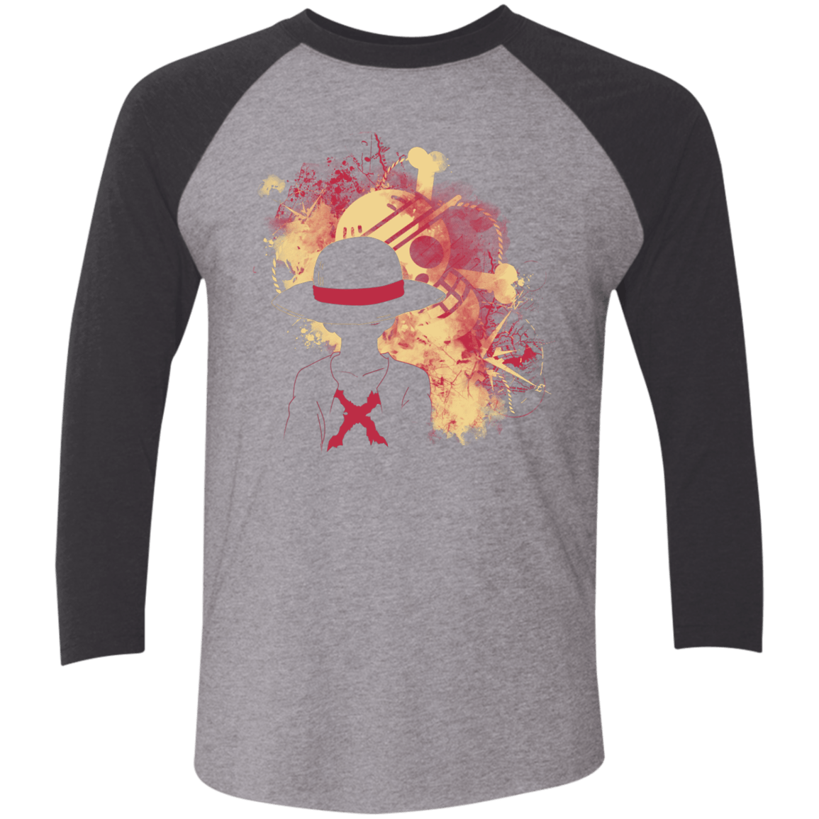 T-Shirts Premium Heather/Vintage Black / X-Small Luffy 2018 Men's Triblend 3/4 Sleeve