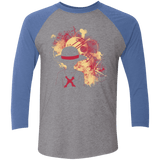 T-Shirts Premium Heather/Vintage Royal / X-Small Luffy 2018 Men's Triblend 3/4 Sleeve