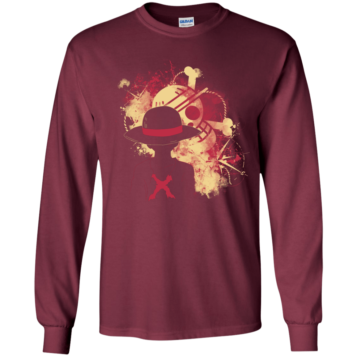 T-Shirts Maroon / YS Luffy 2018 Youth Long Sleeve T-Shirt