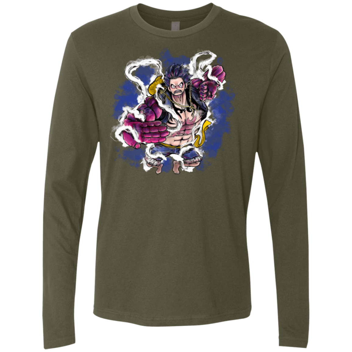 T-Shirts Military Green / Small Luffy 3 Men's Premium Long Sleeve