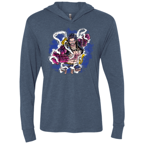 T-Shirts Indigo / X-Small Luffy 3 Triblend Long Sleeve Hoodie Tee