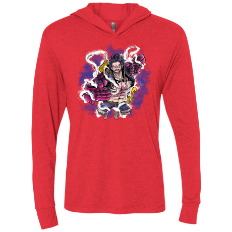 T-Shirts Vintage Red / X-Small Luffy 3 Triblend Long Sleeve Hoodie Tee