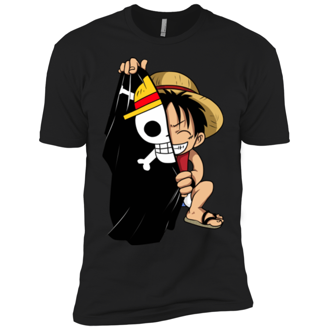 T-Shirts Black / YXS Luffy Flag One Piece Boys Premium T-Shirt