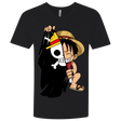 T-Shirts Black / X-Small Luffy Flag One Piece Men's Premium V-Neck