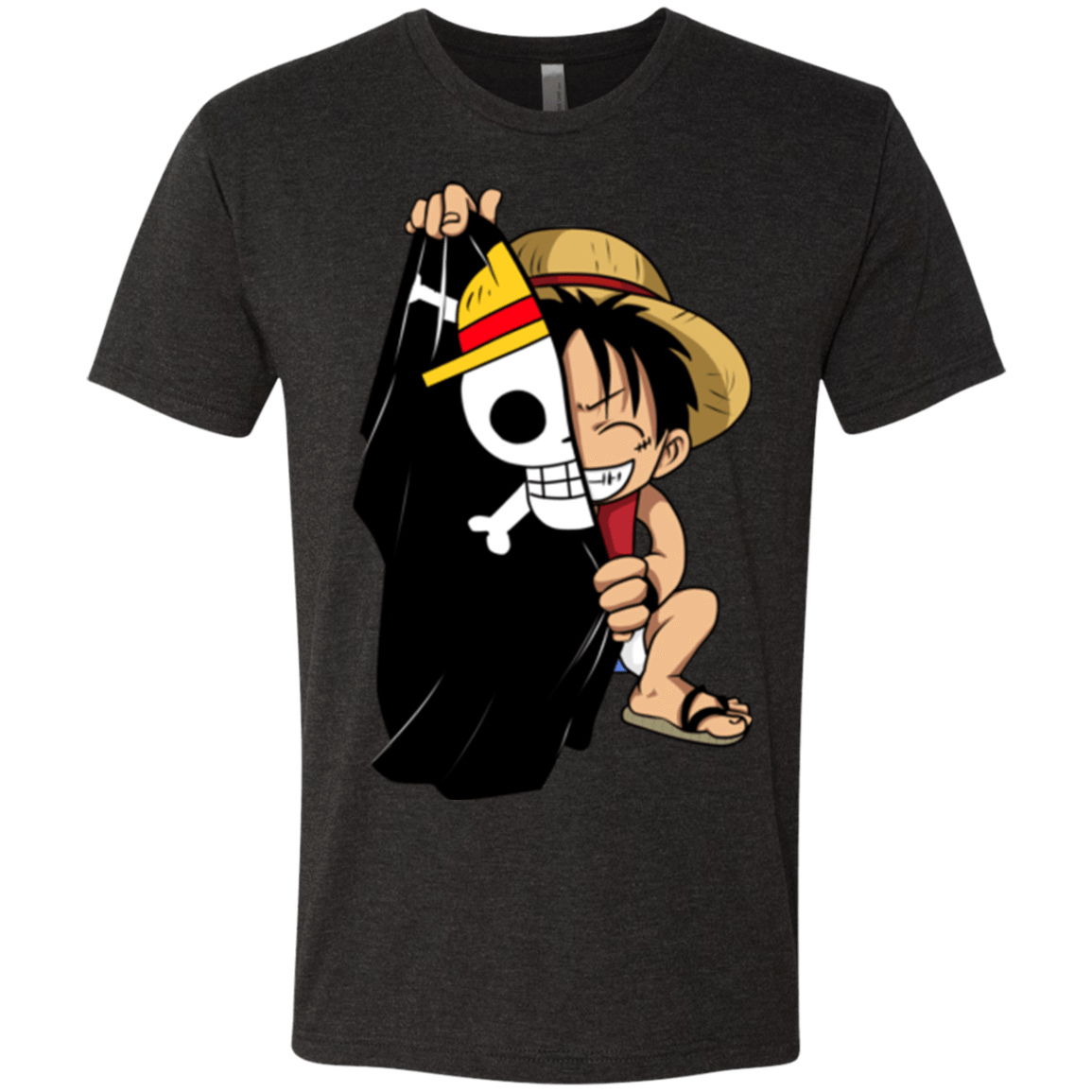 T-Shirts Vintage Black / Small Luffy Flag One Piece Men's Triblend T-Shirt