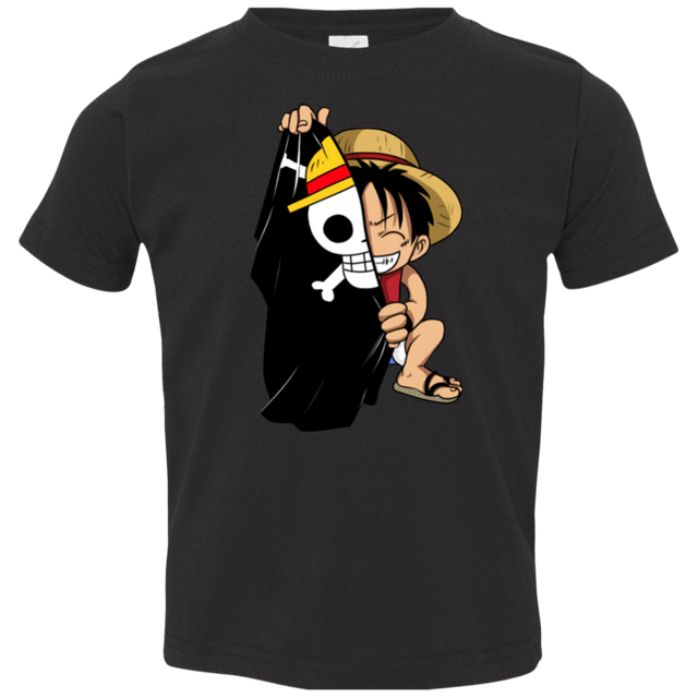 T-Shirts Black / 2T Luffy Flag One Piece Toddler Premium T-Shirt