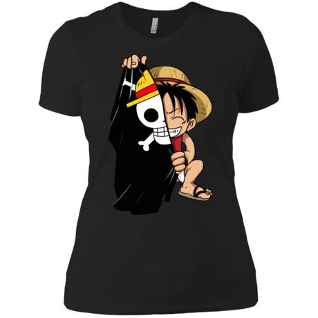 T-Shirts Black / X-Small Luffy Flag One Piece Women's Premium T-Shirt