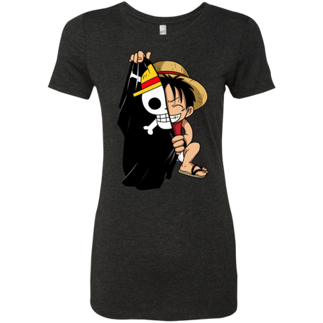 T-Shirts Vintage Black / Small Luffy Flag One Piece Women's Triblend T-Shirt