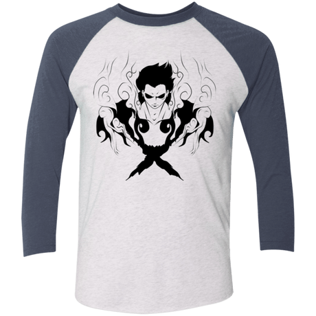 T-Shirts Heather White/Indigo / X-Small Luffy Men's Triblend 3/4 Sleeve