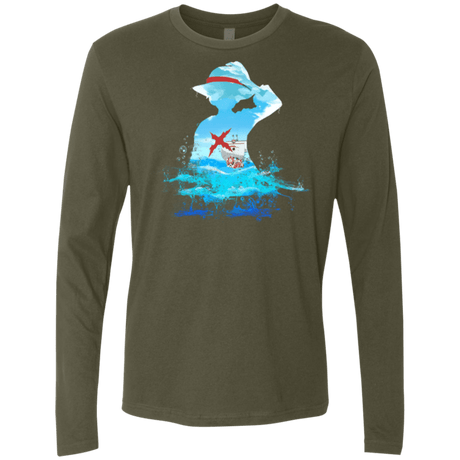 T-Shirts Military Green / Small Luffy sea 2 Men's Premium Long Sleeve
