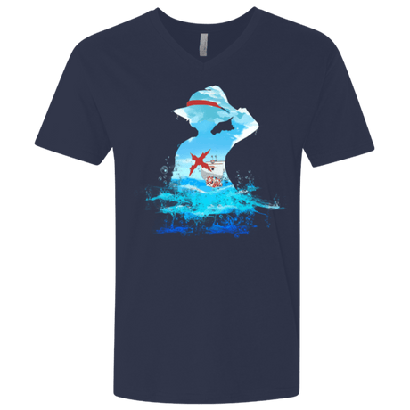 T-Shirts Midnight Navy / X-Small Luffy sea 2 Men's Premium V-Neck