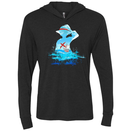 T-Shirts Vintage Black / X-Small Luffy sea 2 Triblend Long Sleeve Hoodie Tee