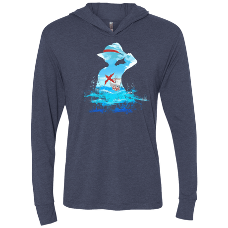 T-Shirts Vintage Navy / X-Small Luffy sea 2 Triblend Long Sleeve Hoodie Tee