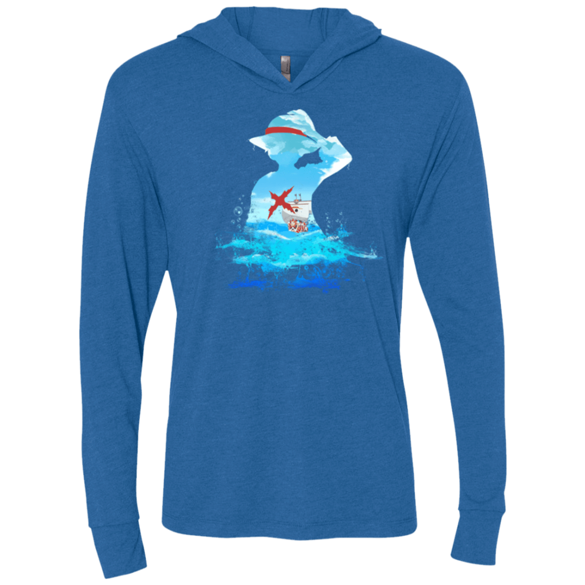 T-Shirts Vintage Royal / X-Small Luffy sea 2 Triblend Long Sleeve Hoodie Tee