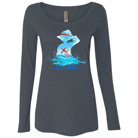 T-Shirts Vintage Navy / Small Luffy sea 2 Women's Triblend Long Sleeve Shirt