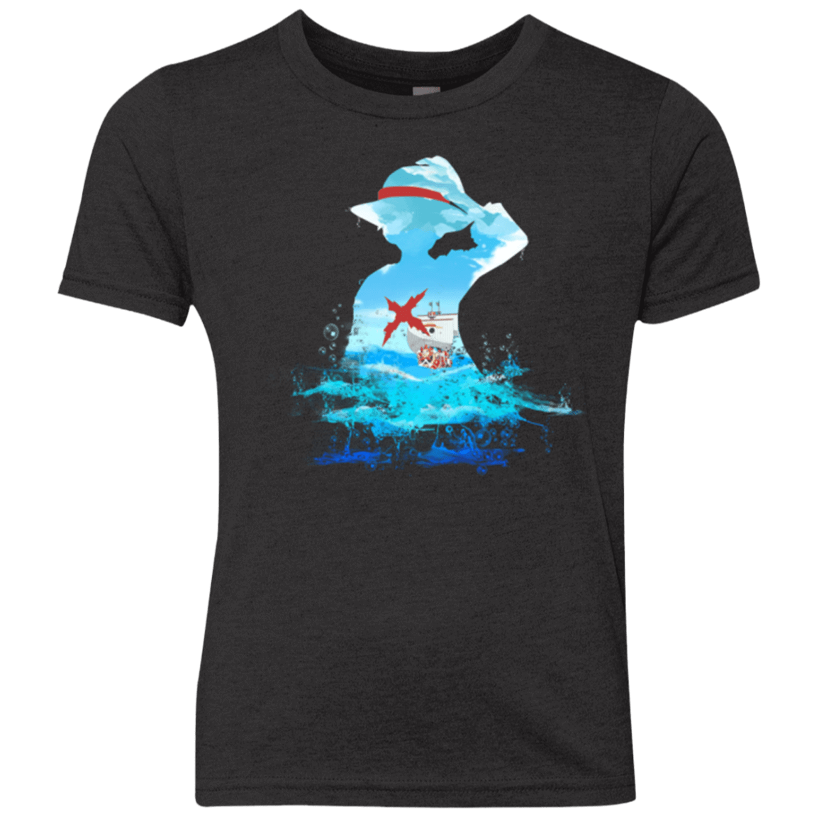 T-Shirts Vintage Black / YXS Luffy sea 2 Youth Triblend T-Shirt