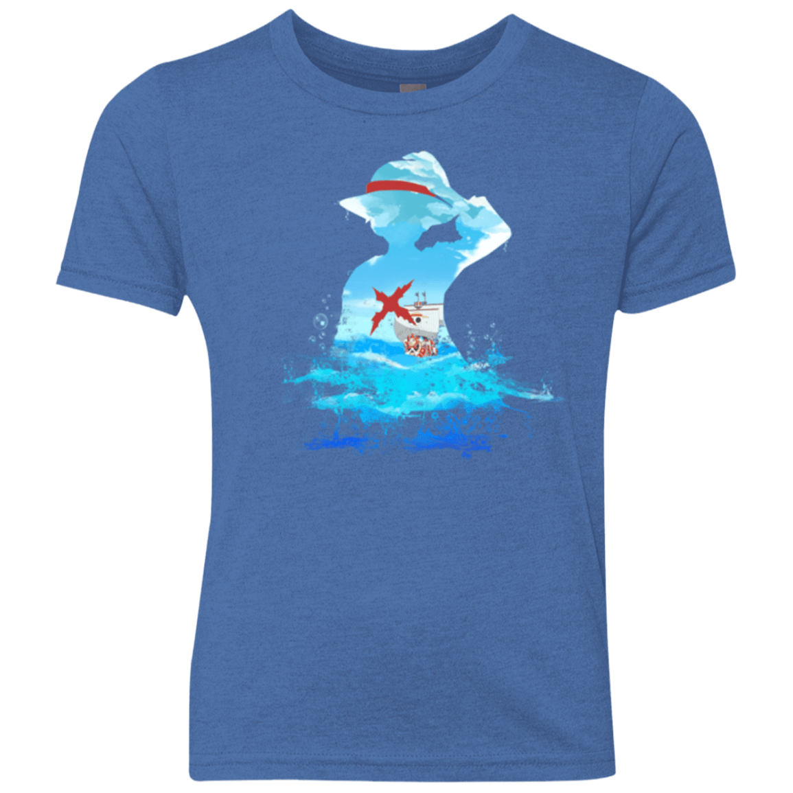 T-Shirts Vintage Royal / YXS Luffy sea 2 Youth Triblend T-Shirt