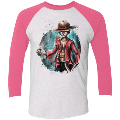T-Shirts Heather White/Vintage Pink / X-Small LUFFY Triblend 3/4 Sleeve