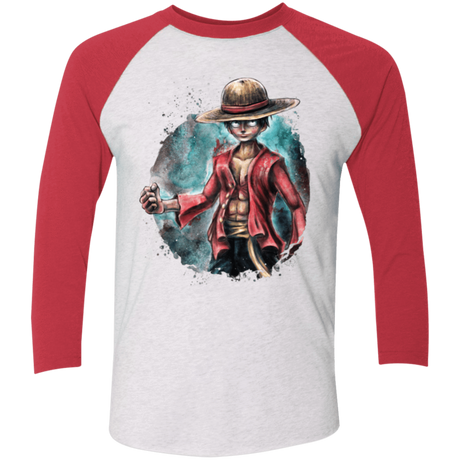 T-Shirts Heather White/Vintage Red / X-Small LUFFY Triblend 3/4 Sleeve