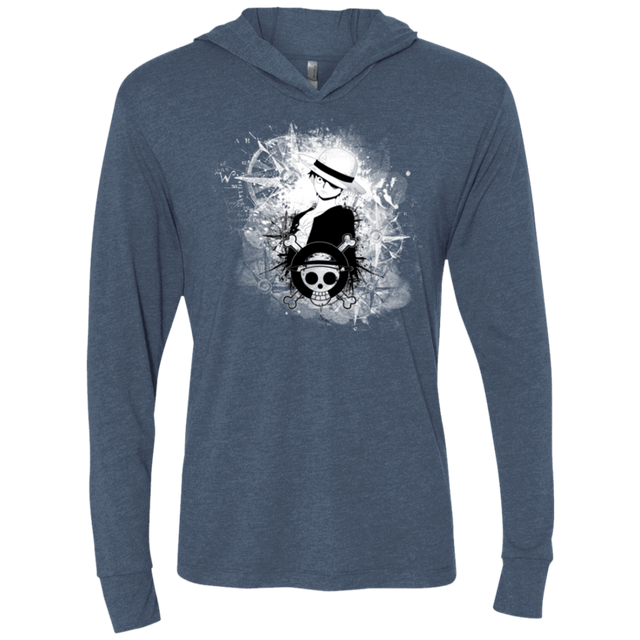 T-Shirts Indigo / X-Small Luffy Triblend Long Sleeve Hoodie Tee
