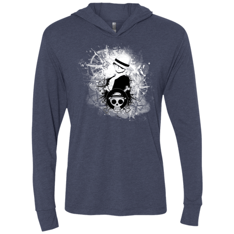 T-Shirts Vintage Navy / X-Small Luffy Triblend Long Sleeve Hoodie Tee