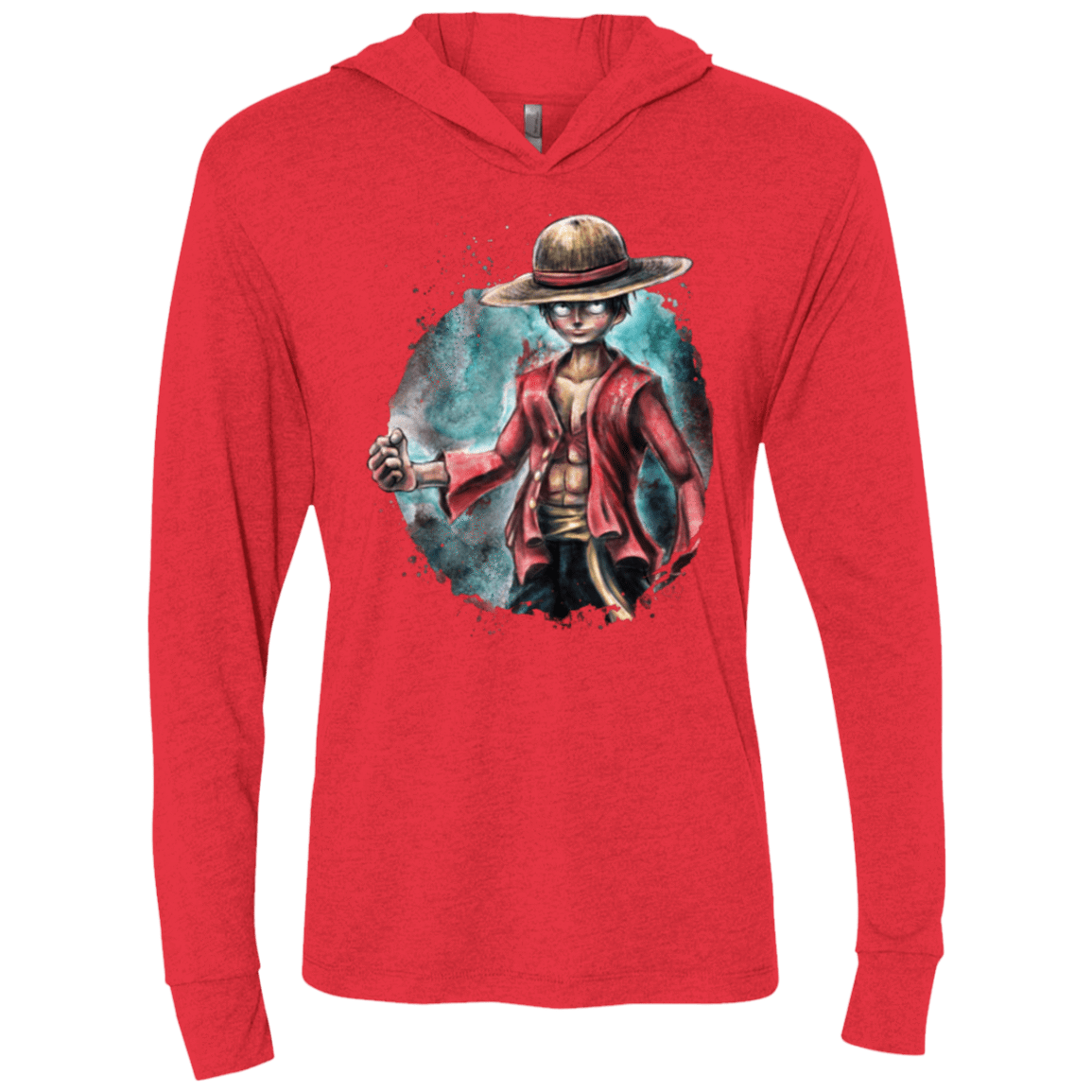 T-Shirts Vintage Red / X-Small LUFFY Triblend Long Sleeve Hoodie Tee