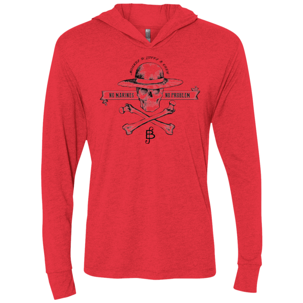 T-Shirts Vintage Red / X-Small Luffy Triblend Long Sleeve Hoodie Tee