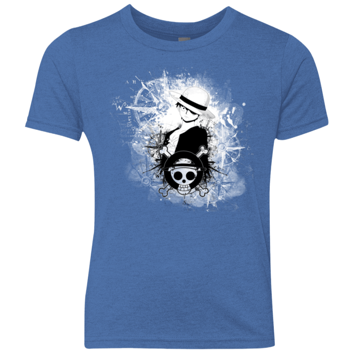 T-Shirts Vintage Royal / YXS Luffy Youth Triblend T-Shirt