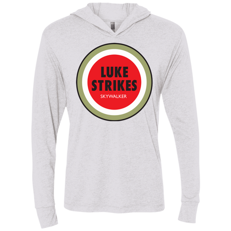 T-Shirts Heather White / X-Small Luke Strikes Triblend Long Sleeve Hoodie Tee